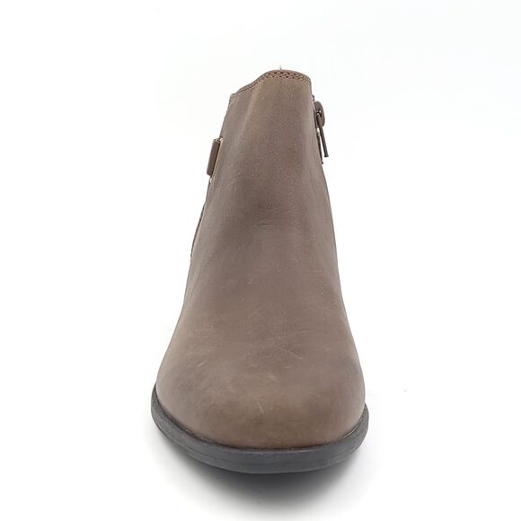 Clarks Women Block Heel Ankle Booties Addiy Gladys Size US 6M Olive Leather - Picture 4 of 6